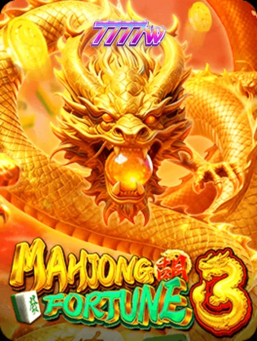 Mahjong Fortune 3 slot dengan naga emas dan ubin Mahjong
